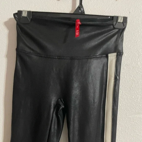 Spanx Faux Leather Side Stripe Leggings - Picture 6 of 7
